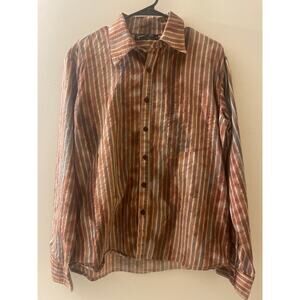 Howe‎ Size Large Mens Button Down Shirt Tailored Long Sleeve Casual Striped